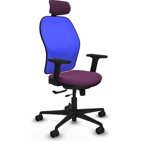 Chaise de bureau piqueras y crespo Jorquera bleu accoudoirs ajustables (1/2)