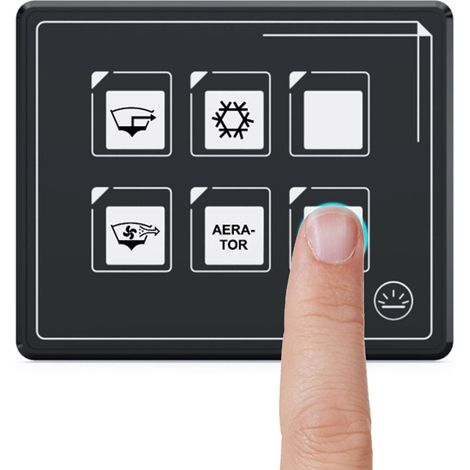Panneau de commande à membrane universel 6P pour voiture avec module de rétroéclairage LED accessoires électroniques tactiles câble USB PPTC intégré IP67 étanche (1/5)