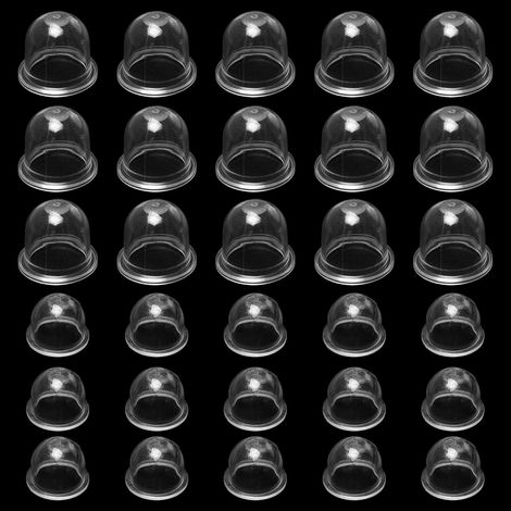 30 Pcs Pompe Amorcage Debroussailleuse 19mm et 22 mm Pompe D'ampoule D'amorce Blanche Pompe à Carburant Débroussailleuse Transparent en Caoutchouc pour Tondeuse,Machine de Haie,Scie à Essence (1/5)