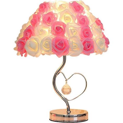 Lampe de table rose au design romantique, veilleuse à intensité variable pour chambre à coucher, décoration de mariage, jaune et rose (1/5)