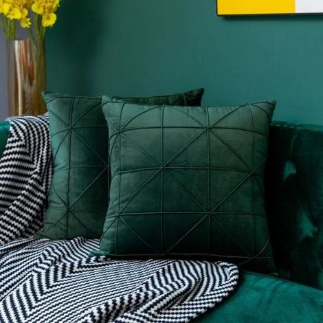 Housse de Coussin en Velours Doux de qualité supérieure pour canapé, 50x50 CM,Lot de 2 (1/3)