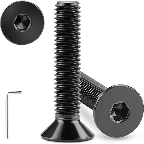 30pcs Vis à Tête Fraisée Vis Inox M6x25mm Vis Tete Plate Hexagonale Boulons Inox M6 DIN 7991 avec Clé Allen Filetage Complet pour Machines Appareils et Meubles (1/5)