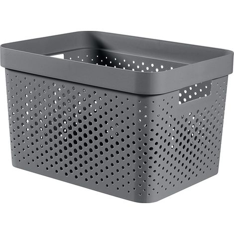 CURVER, Bandeja Infinity 17L, gris antracita, 35,5 x 26,2 x 21,9 cm, plástico reciclado