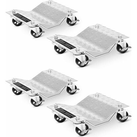 Juego de 4 portacoches posicionadores para coche/plataforma para mover coches, 675 KILOS/und. - JMK10079