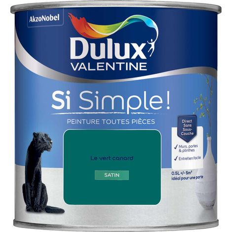 Peinture toutes pièces Dulux Valentine Si Simple  Satin Le Vert canard 0,5 L