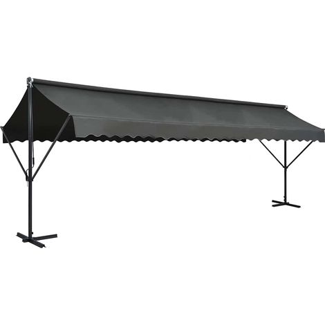 Auvent sur pied-Store banne 600 x 300 cm Anthracite (1/5)