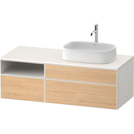 Lavabo consola Duravit Zencha, 1300x550mm, 2 extraíbles, 1 cajón,