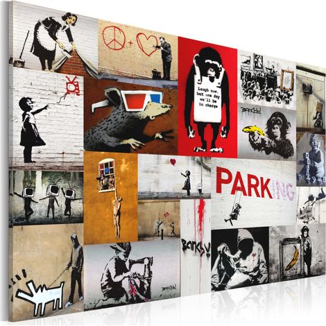 Tableau Imprimé "Banksy - Collage" 60 x 90 cm (1/2)
