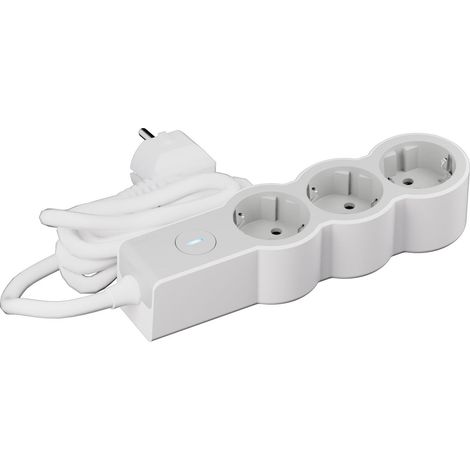 Bloc multiprise avec Interrupteur, avec 3 Prises 2P+T, câble 1,5 m, Blanc et Gris Clair 694418 (1/3)