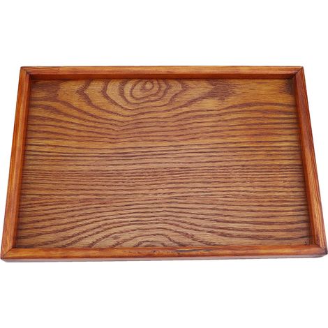 Plateau en Bois Rectangulaire pour Service Thé, Table de Présentation, Plat à Snacks et Rangement Aliments, Hôtel Maison (30x20 cm) (1/5)