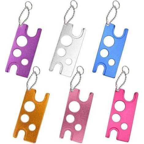Essential Oil Bottle Opener Set of 6 with Universal Metal Keychain and Extractor (1/4)