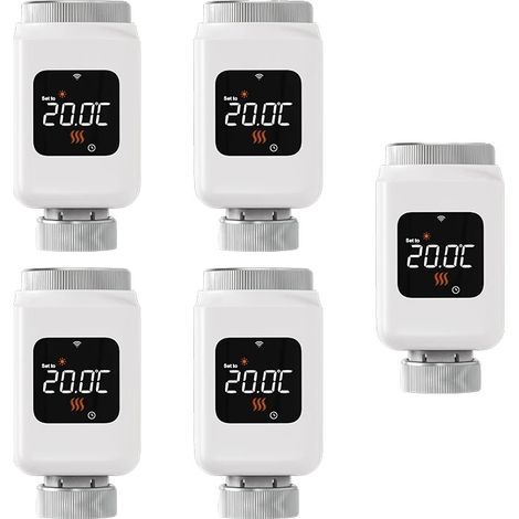 Thermostat de radiateur, télécommande, contrôle vocal, 5PCS (1/2)