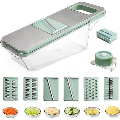 7-in-1 Multifunktionsmandoline – Das komplette Küchenwerkzeug zum Schneiden, Reiben und Julienne-Schneiden. (1/5)