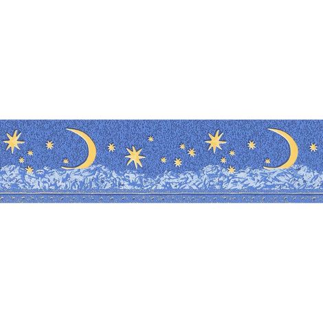 Glow In The Dark Self Adhesive Navy Night Sky Wallpaper Border Moon Stars