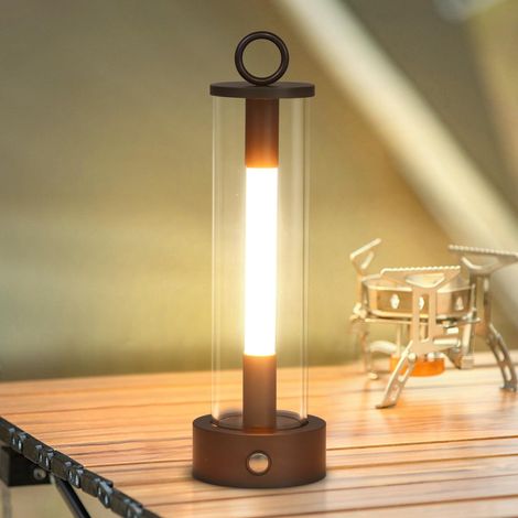 Lampe de Table Sans Fil Rechargeable,LED lampe table Extérieur,3 modes d'éclairage Dimmable,Lampe de camping a piles pour l'extérieur,Intérieure,Jardin,restaurants.