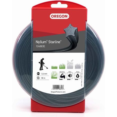 Filo per decespugliatore Etoile Nylium Starline Nero ø 2.4mm/90m Oregon 104883E