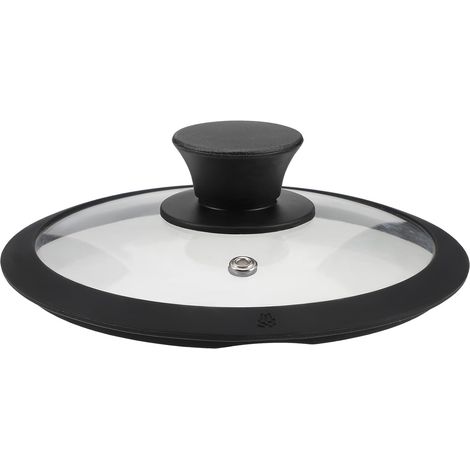 Poignée rechange en silicone pour couvercle de casserole, thermorésistant, 16 cm, noire, compatible avec les casseroles et poêles (1/5)