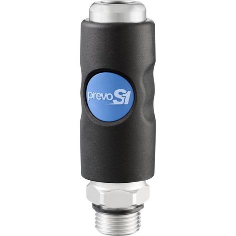 Raccord rapide de sécurité PREVOST, Filetage vers Mâle G 3/4 Mâle 3/4pouces ISO B11 en Corps Composite ( Prix pour 1 )