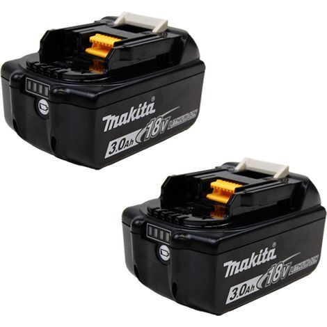 Makita 2x BL1830B Akku 3,0 Ah 18V Li-Ion mit Ladestandsanzeige - BL1830B-2