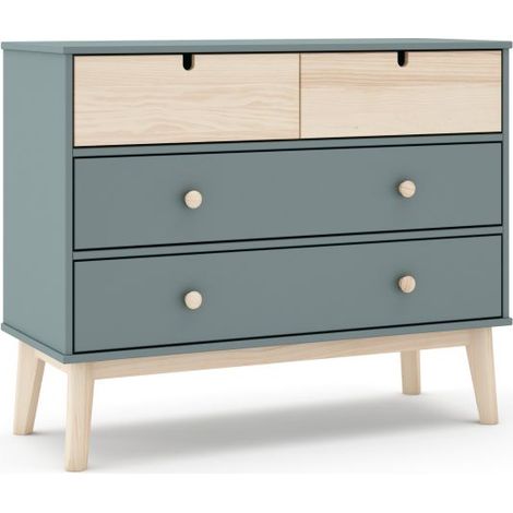 Cómoda Misty Cloud 4 cajones Verde Salvia - Oak Soft (ancho) x 81cm (alto) (1/5)