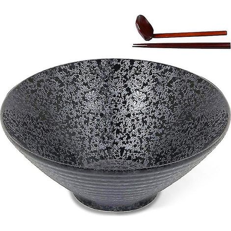 Keramik-Ramen-Suppenschüssel mit Löffel und Essstäbchen, für Udon und Soba (1/5)