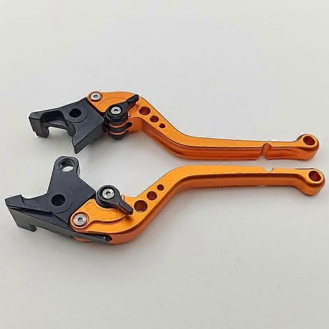 Convient pour la moto Kawasaki ZG1000 CONCOURS, levier de frein, d'embrayage et de klaxon modifié en alliage d'aluminium (tige longue orange) (1/5)