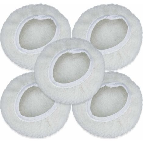 [NON UTILIZZATO] 5 confezioni di lucidatura Bonnet, kit di dischi per lucidatura auto da 125-150 mm, tamponi per ceratura in lana per la maggior parte delle lucidatrici per auto