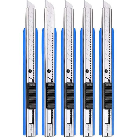 Cuttermesser Abbrechklingen 9mm 5er Blau Folienmesser 60-Grad-Messer (1/5)