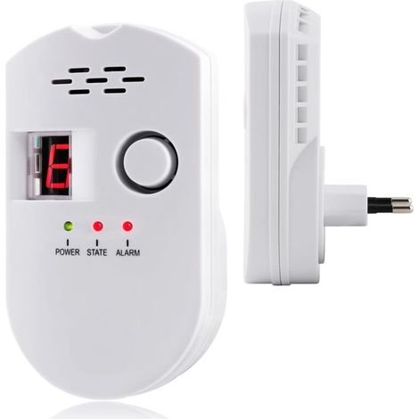 Rilevatore di fughe di GPL/Gas Naturale – Allarme acustico e display a LED – Sensore per metano, propano e butano – Sicurezza affidabile