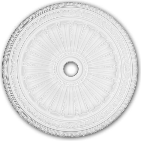 Rosace 156036 Profhome Élement décorative Élement pour plafond style Néo-Renaissance blanc Ø 88,7 cm