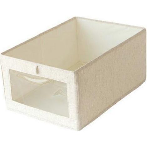 Boîte de rangement avec fenêtre transparente, pliable, en tissu, style tiroir, pour vêtements et jeans, usage quotidien. (1/4)