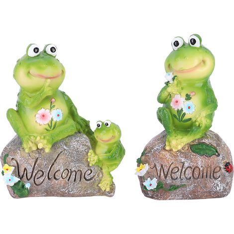 2 pièces Mini Grenouilles Artificielles Décoratives pour Jardin, Étang ou Terrarium (1/5)