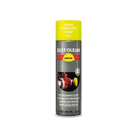 HARD HAT Deckschicht Floureszierend - Gelb 500ml, schnelltrocknendes Industrielack-Spray