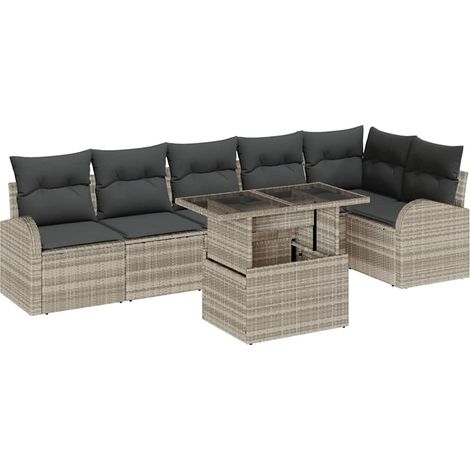 Maison Exclusive - Gartensofa-set mit Kissen mit Kissen 7 pcs Hel