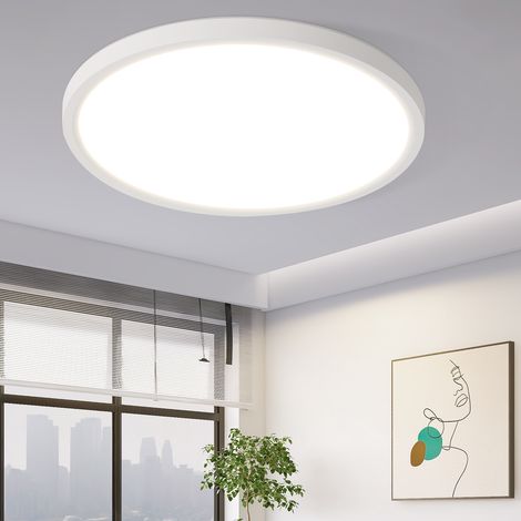GBLY Deckenlampe LED Deckenleuchte Flach - 18W Badlampe Warmweiß Ø22cm Badezimmer Badezimmerlampe Deckenbeleuchtung IP44 Wasserdicht Küchenlampe Rund Weiß für Bad Flur Küche Schalfzimmer Klassenzimmer