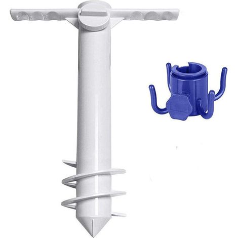 Support de parasol de plage de taille universelle – Porte-parapluie à visser – Protège contre les vents forts