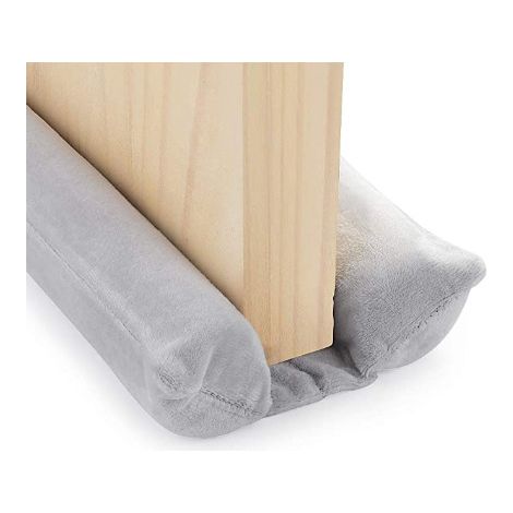 Moustiquaire de porte avec déflecteur de vent, en velours, réglable à 90 cm moustiquaire de porte avec déflecteur de vent, joint d'étanchéité pour le bas de la porte, convient pour une utilisation in (1/5)