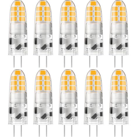 Ampoule LED G4, Blanc chaud 3000K, 2W, 200lm, 12V, Lot de 10 équivalent 20W halogène, Non-dimmable, Petite ampoule à économie d'énergie pour hottes/lustres (1/5)