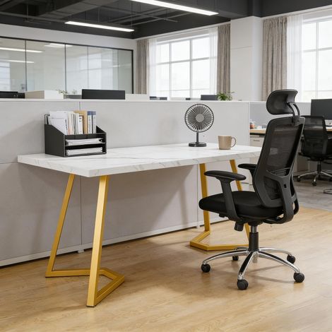 Bureau informatique, en bois, pour bureau, surface de travail pratique, rangement fonctionnel, format pratique, style moderne et facile à associer