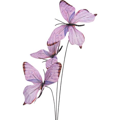 Branche Décorative avec Papillons en Textile Violet et Rose pour Intérieur 10x10x65 cm - PANGIVO (1/2)