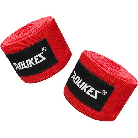 (Rouge, 3 mètres) Bandage de boxe, équipement de protection pour le combat, entraînement et compétition. (1/4)