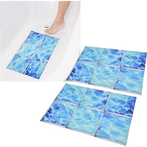 Beyamis Lot de 2 autocollants 3D pour baignoire, imperméables et antidérapants, en PVC auto-adhésif, pour piscine. (1/5)
