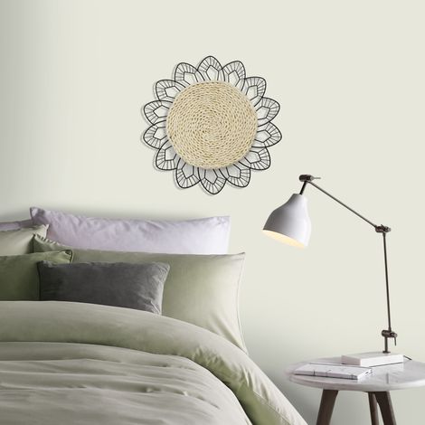 Objet décoratif métal fleuri rond 47 x 47cm Noir, marron (1/5)