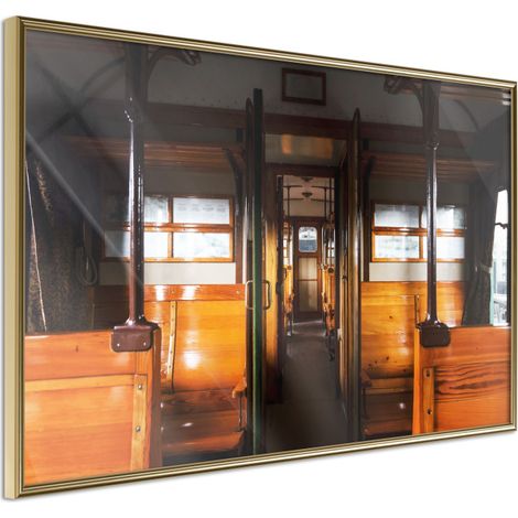 Affiche Murale Encadrée "Train from the Past" 30 x 20 cm Or