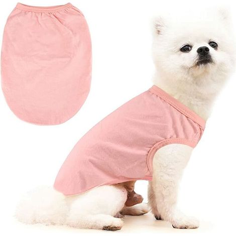 Chien Gilet T-Shirt.Chemise à Capuche Chemise de Débardeur de Chiot Habillement pour Petit Chiens Moyens Chats Peluche Yorkie Chats Chaton Rose Gris