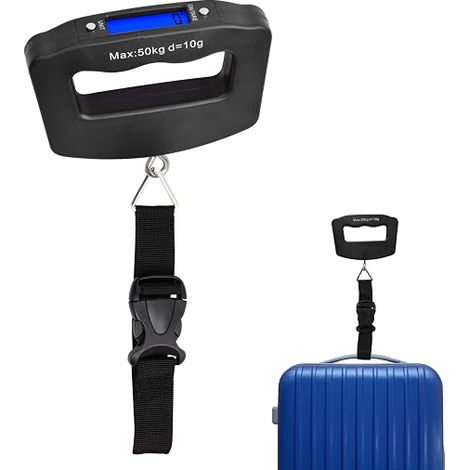 Digital Luggage Scales 50kg (g/oz/kg/lb), Portable Luggage Scales, Weight Scale with LCD Display, Tare Function, Scales with Hook (1/5)