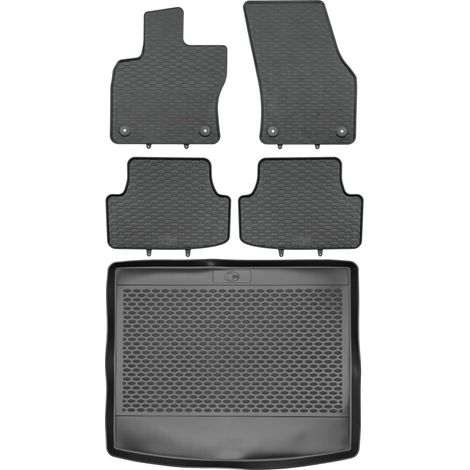 Skoda Karoq SUV a partir de 2017 SET - Alfombrillas de goma para coche + alfombrilla para maletero (1/5)