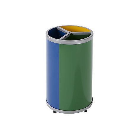 Papeleras  redondo  capacidad 3 x 30 l