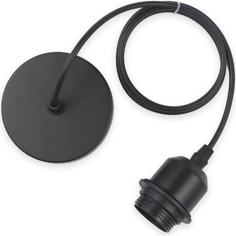 E27 Hanging Lamp Holder, E27 Cable Hanging Lamp, Hanging Lamp, DIY Lamp Accessories, Base Lamp Hanging Lamp (Black) (1/5)