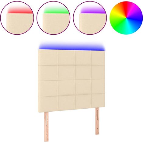 Maison Exclusive - Testiera a LED Crema 80x5x118/128 cm in Tessuto (1/5)